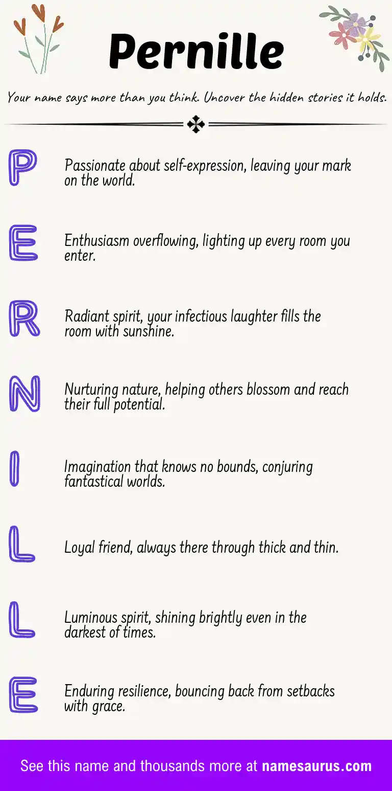 Acrostic poem about Pernille.