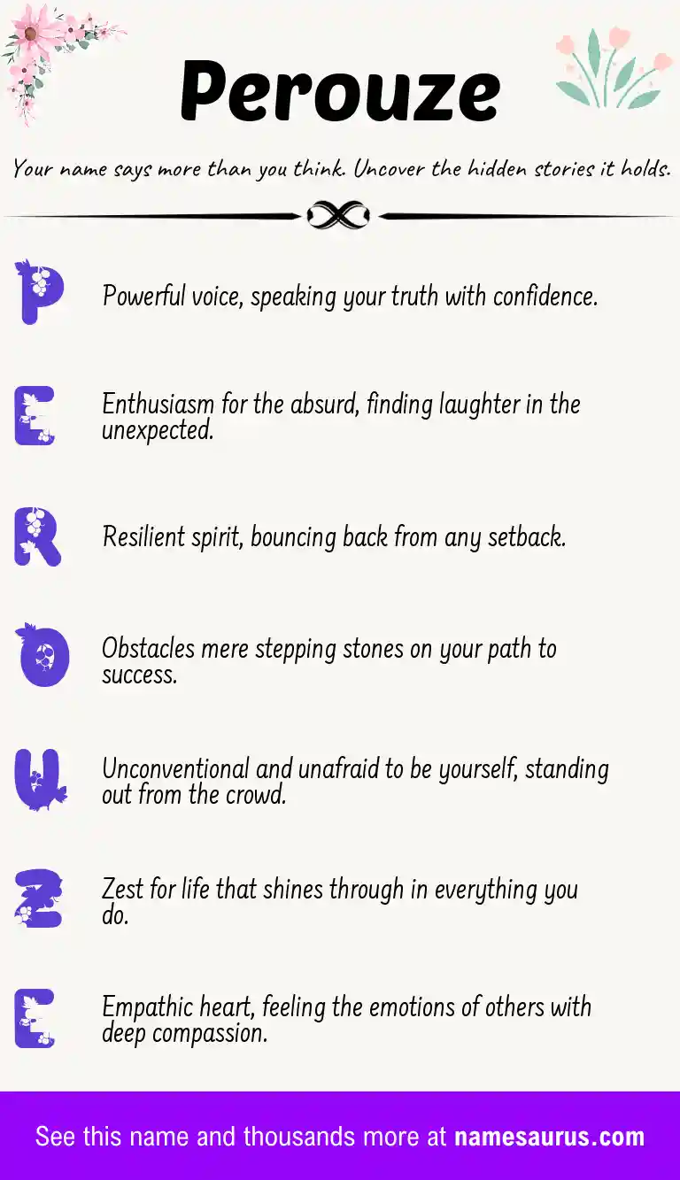 Acrostic poem about Perouze.