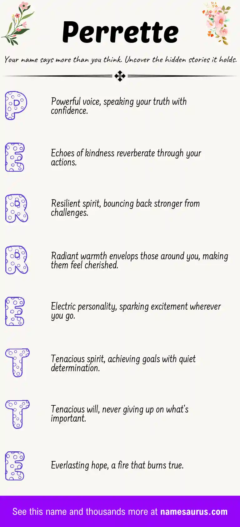Acrostic poem about Perrette.