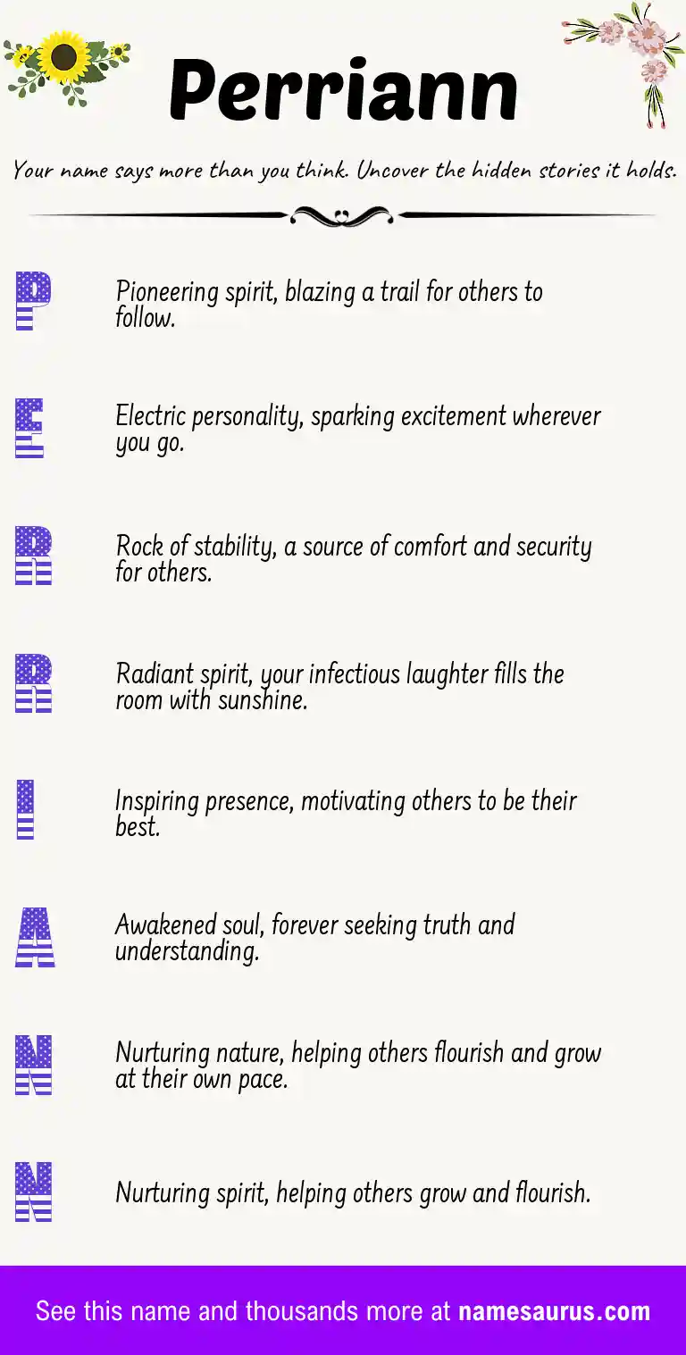 Acrostic poem about Perriann.