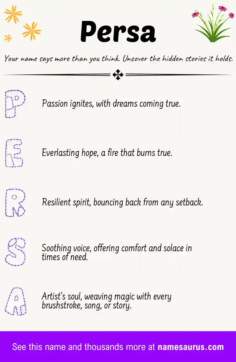 Acrostic poem about Persa.