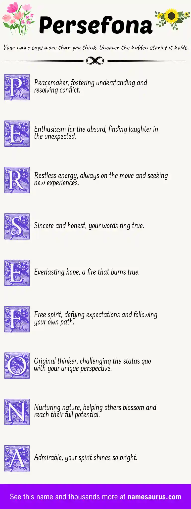 Acrostic poem about Persefona.