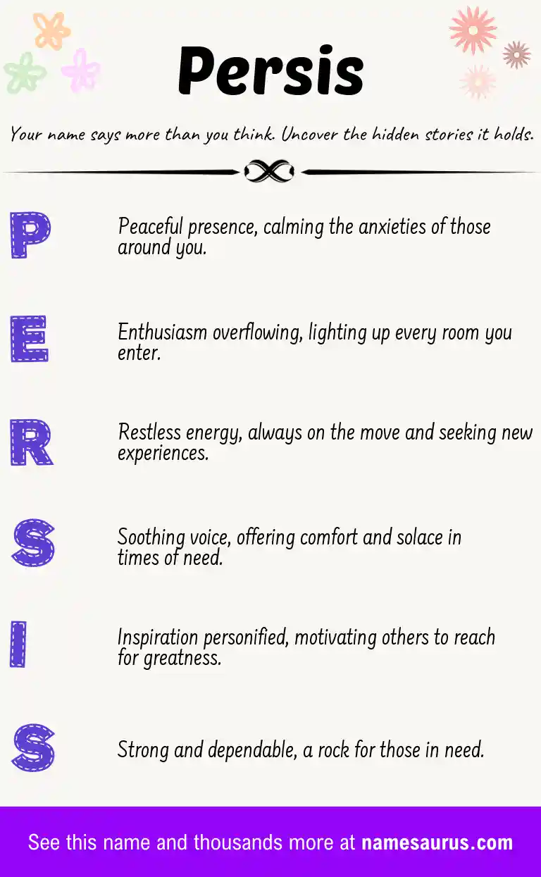 Acrostic poem about Persis.