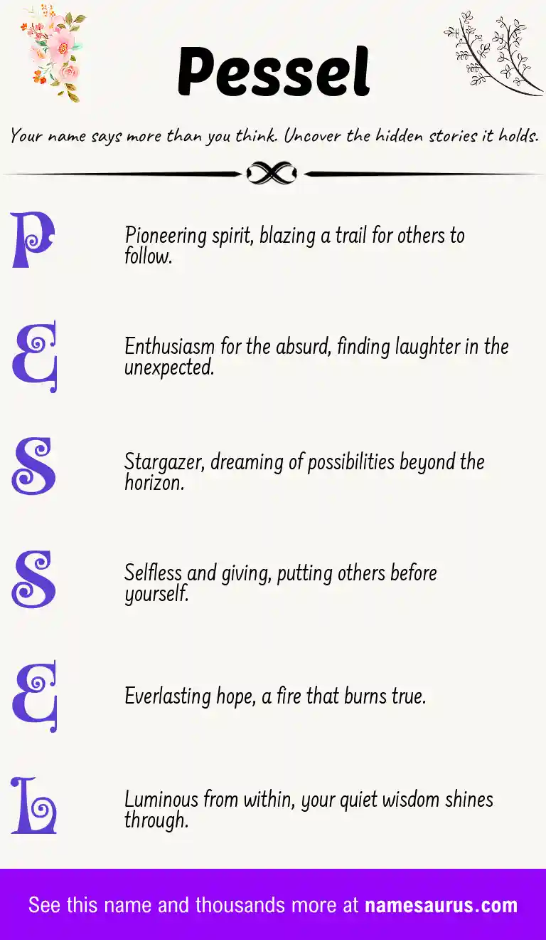 Acrostic poem about Pessel.