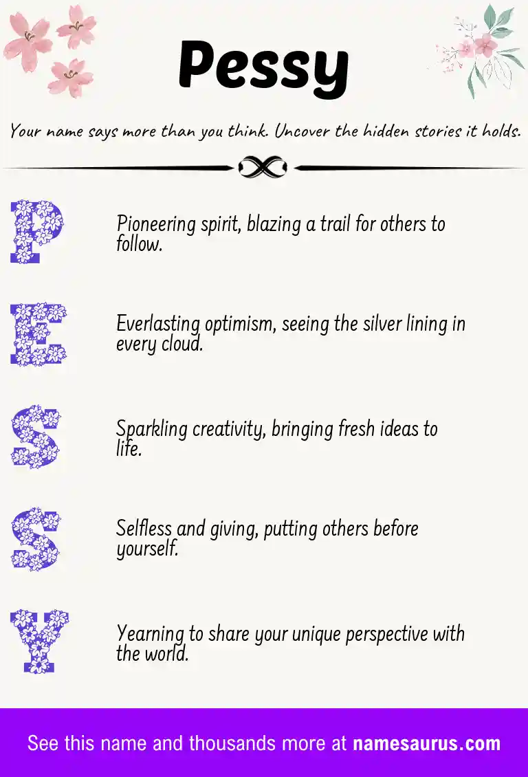Acrostic poem about Pessy.