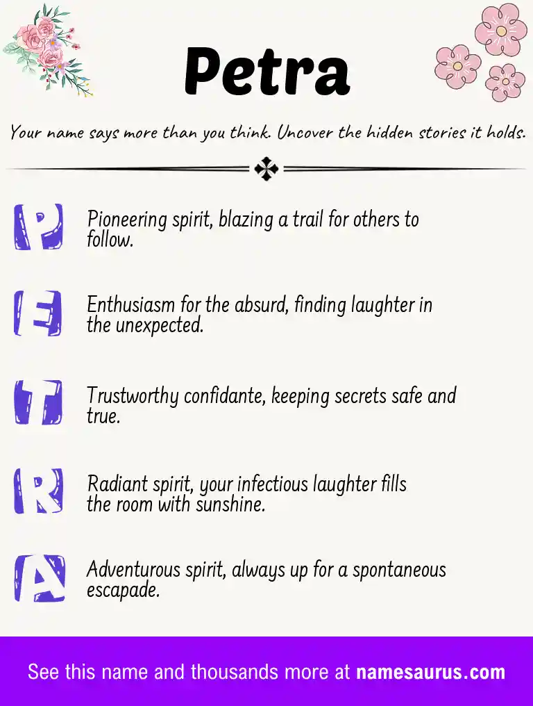 Acrostic poem about Petra.