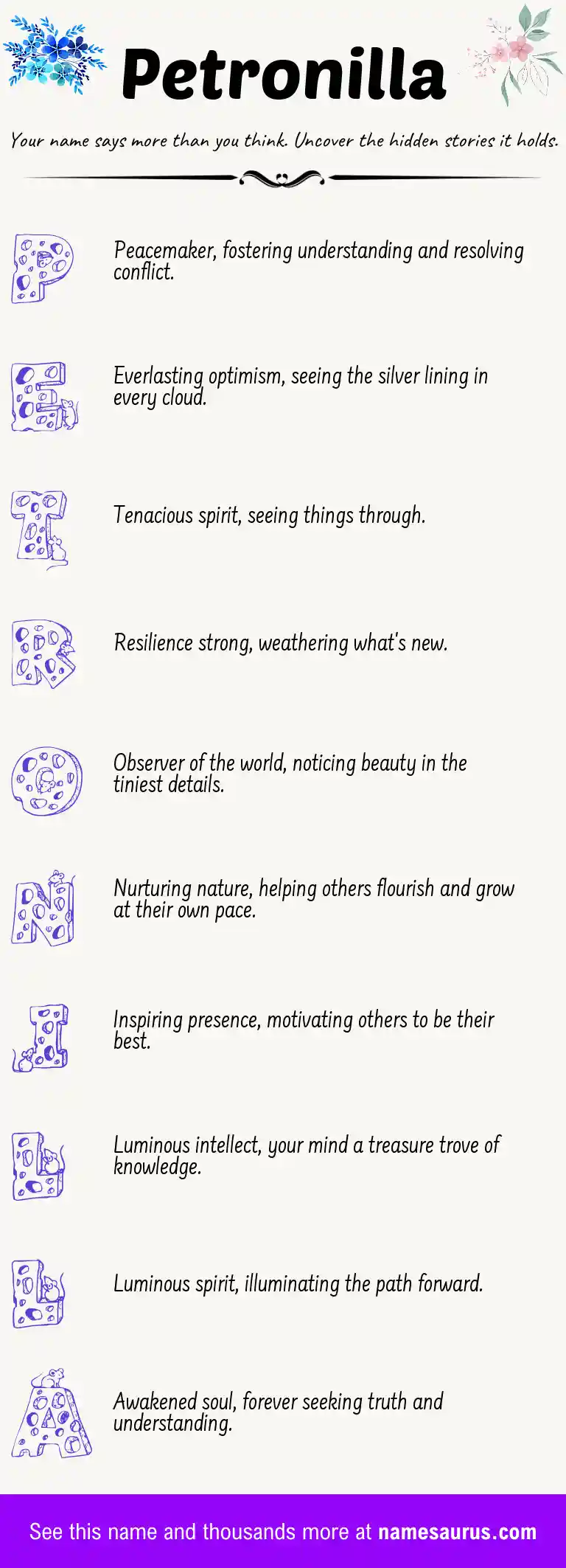Acrostic poem about Petronilla.