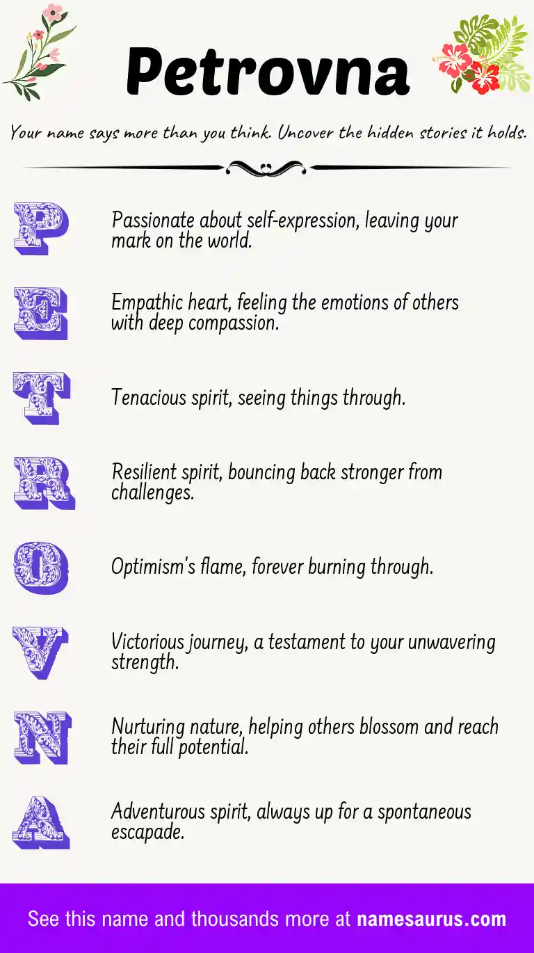 Acrostic poem about Petrovna.