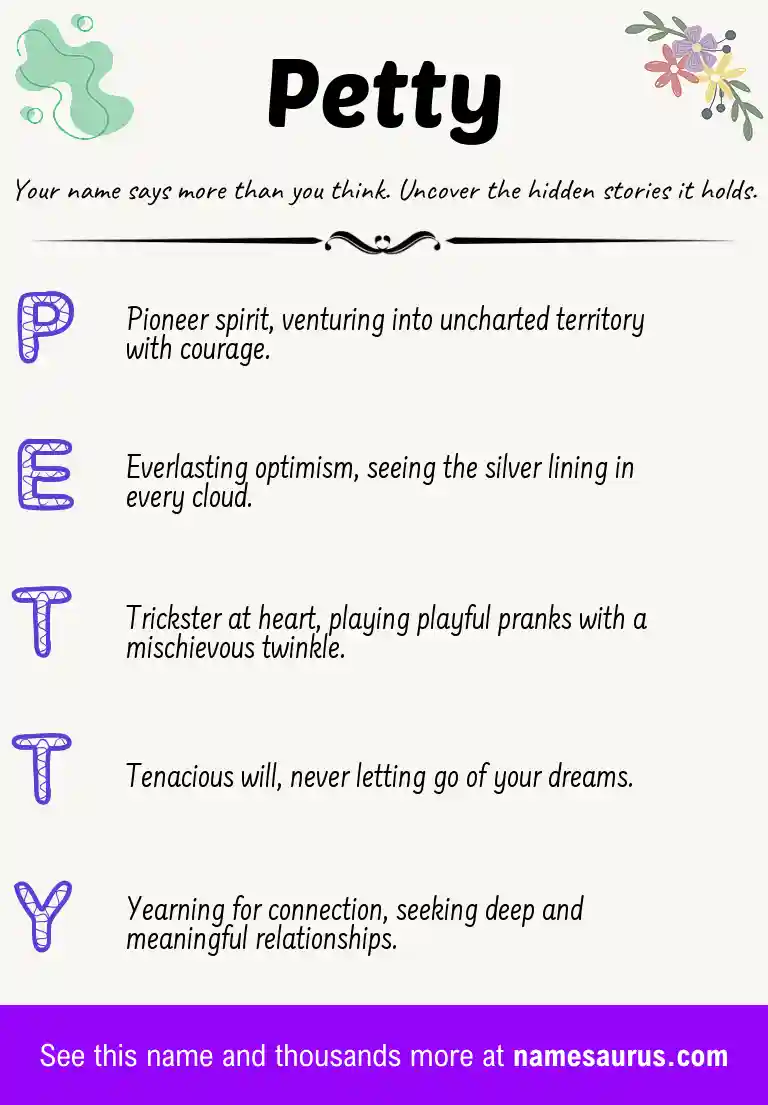 Acrostic poem about Petty.