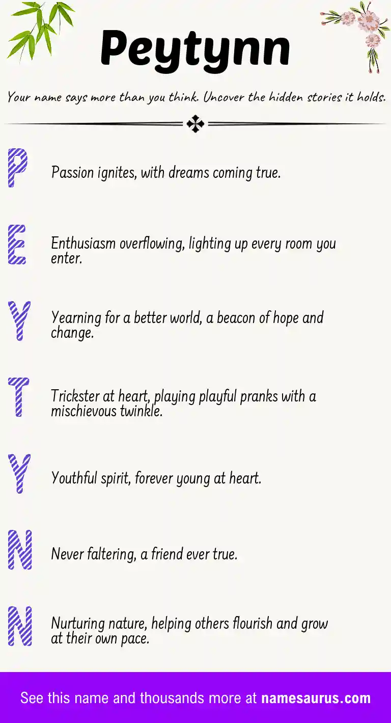 Acrostic poem about Peytynn.