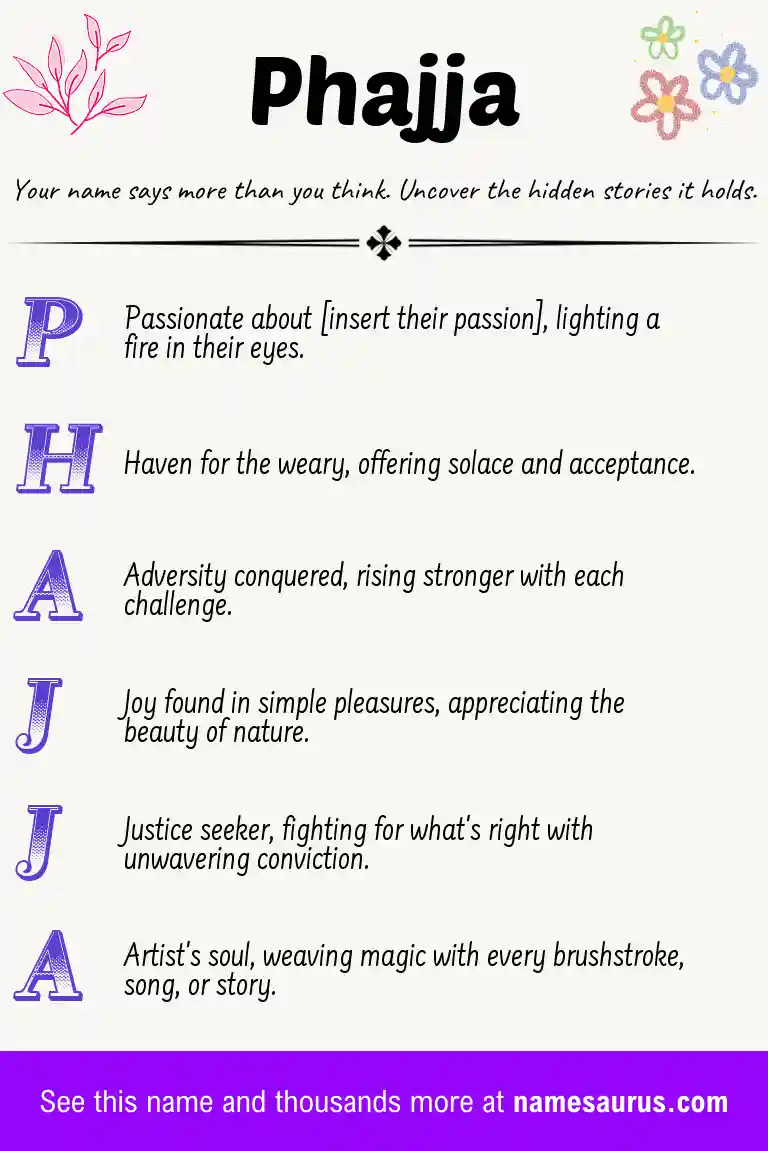 Acrostic poem about Phajja.