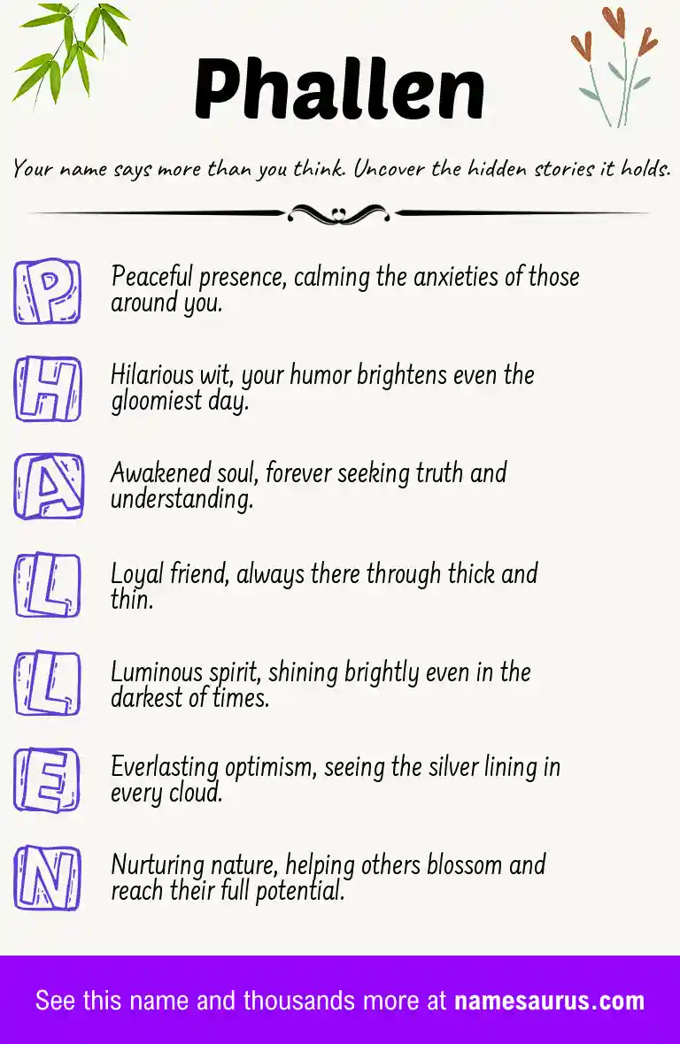 Acrostic poem about Phallen.