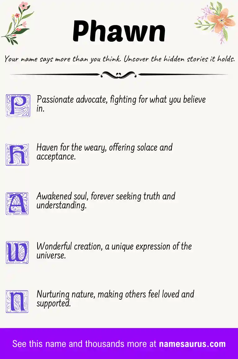 Acrostic poem about Phawn.