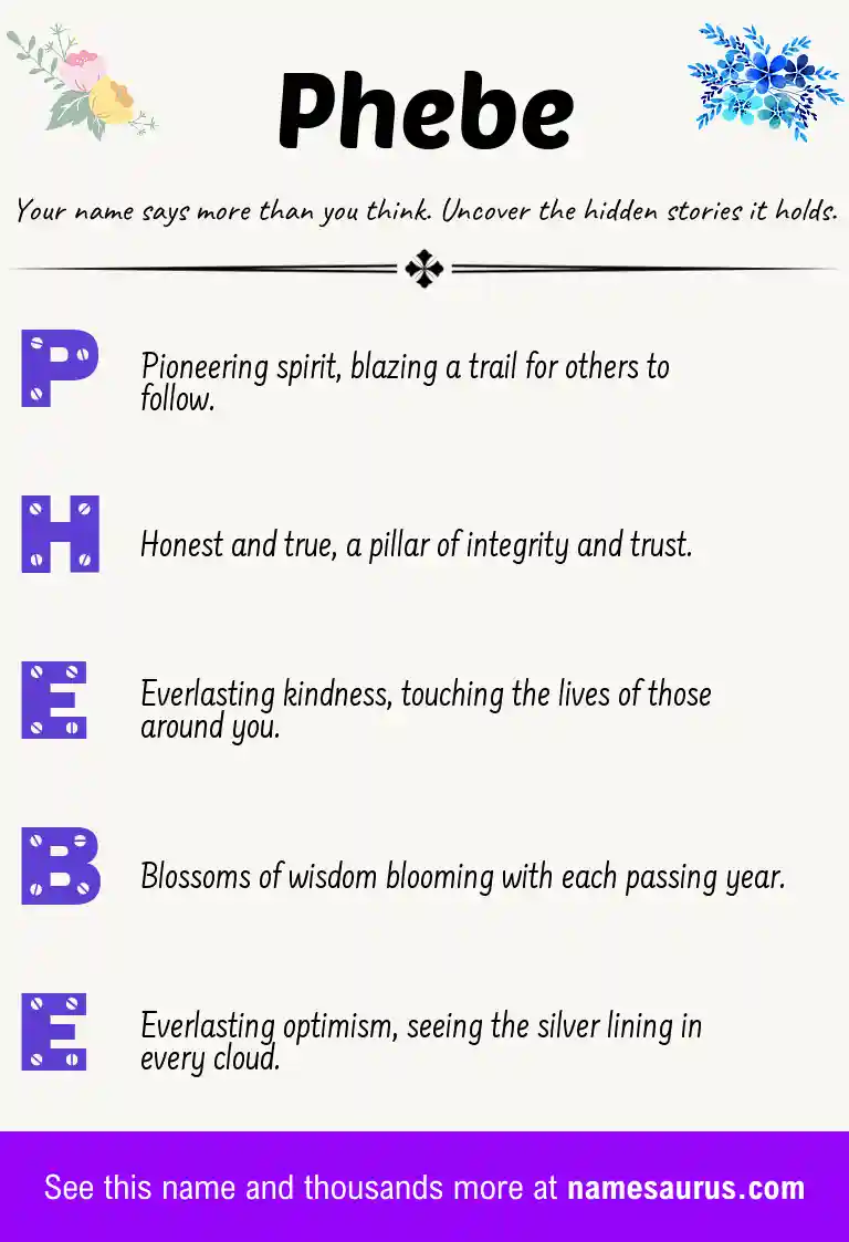Acrostic poem about Phebe.