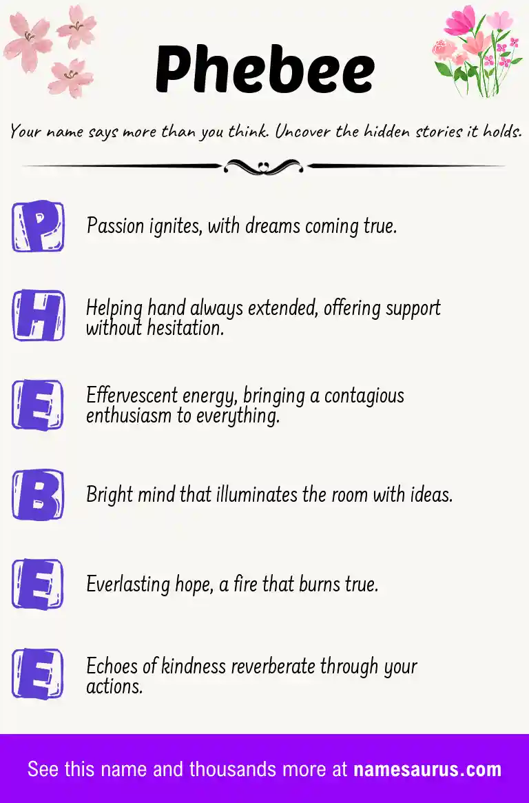 Acrostic poem about Phebee.