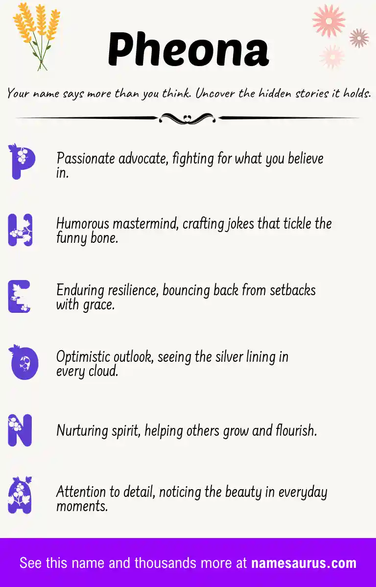 Acrostic poem about Pheona.