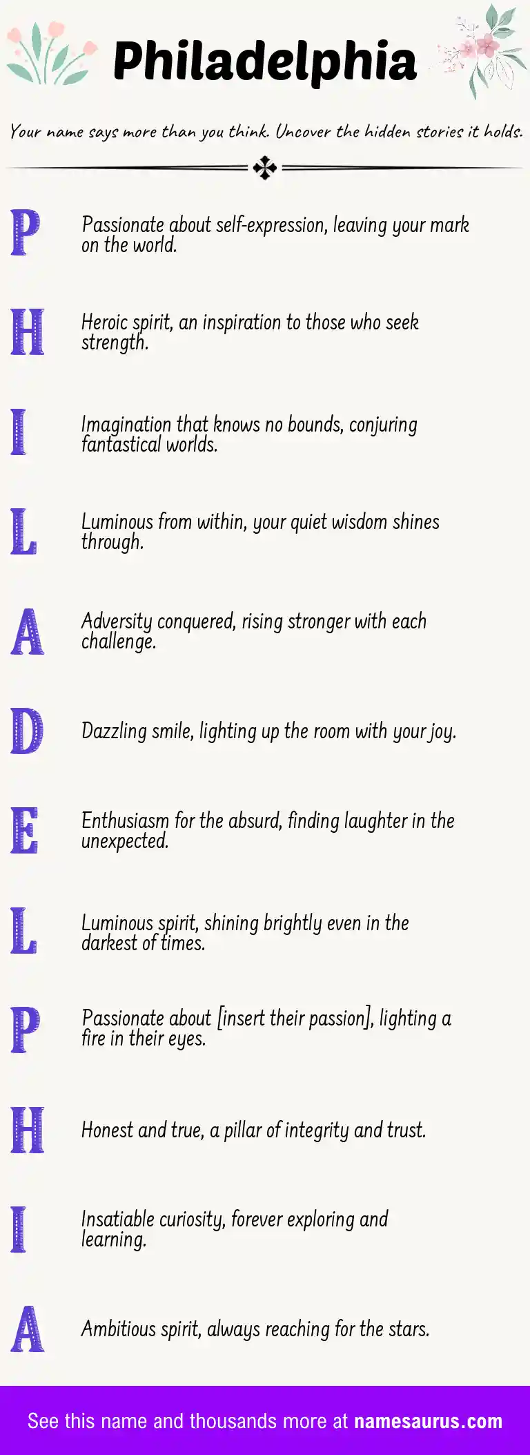 Acrostic poem about Philadelphia.
