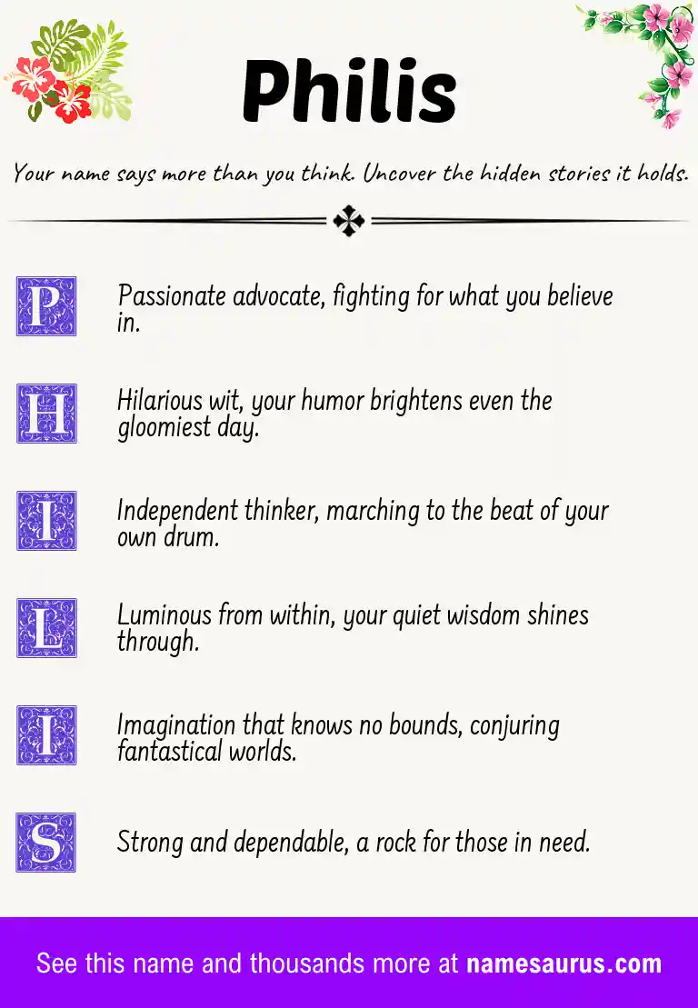 Acrostic poem about Philis.