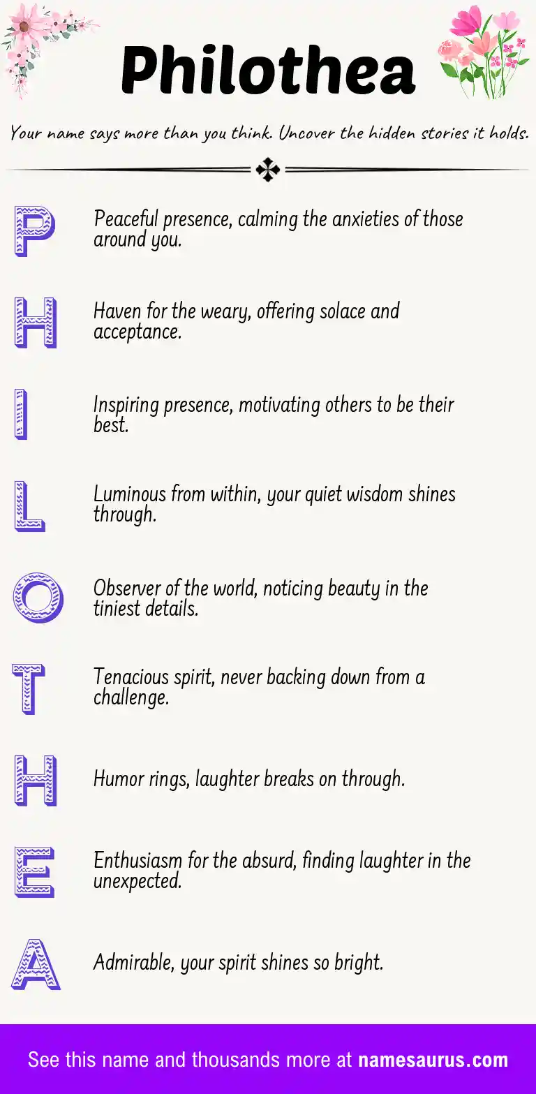 Acrostic poem about Philothea.