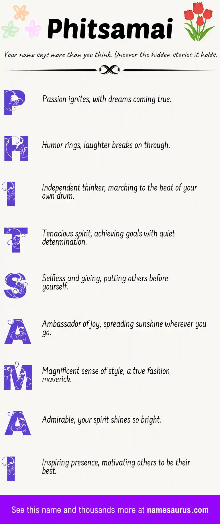 Acrostic poem about Phitsamai.