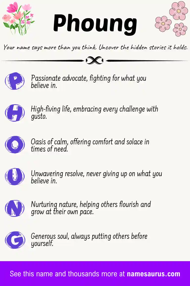 Acrostic poem about Phoung.