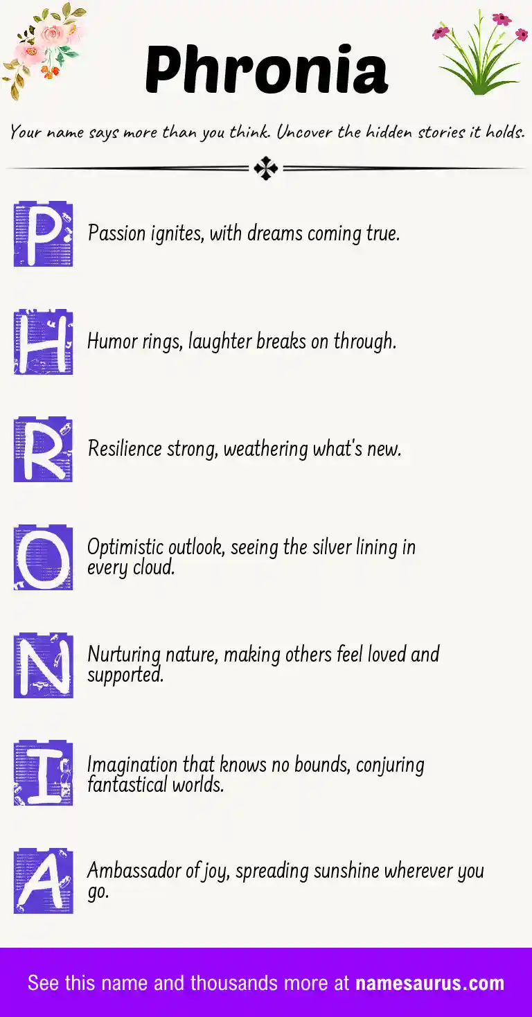 Acrostic poem about Phronia.