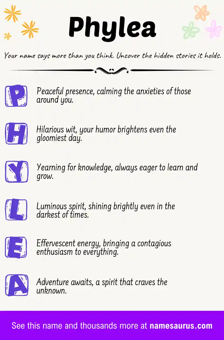 Acrostic poem about Phylea.
