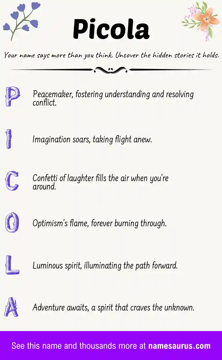 Acrostic poem about Picola.