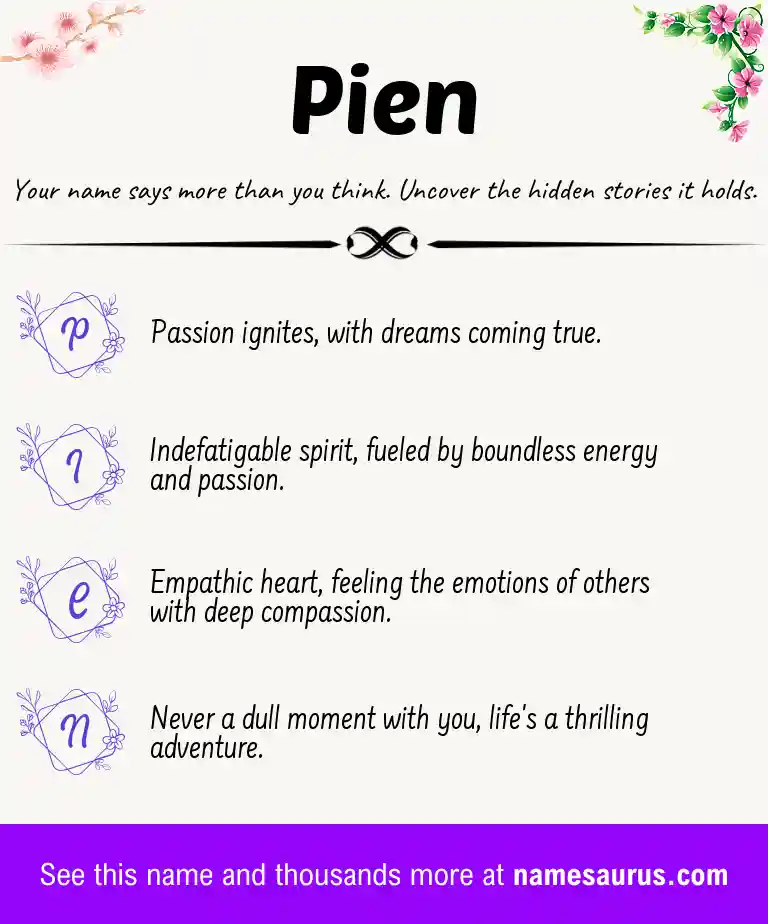 Acrostic poem about Pien.