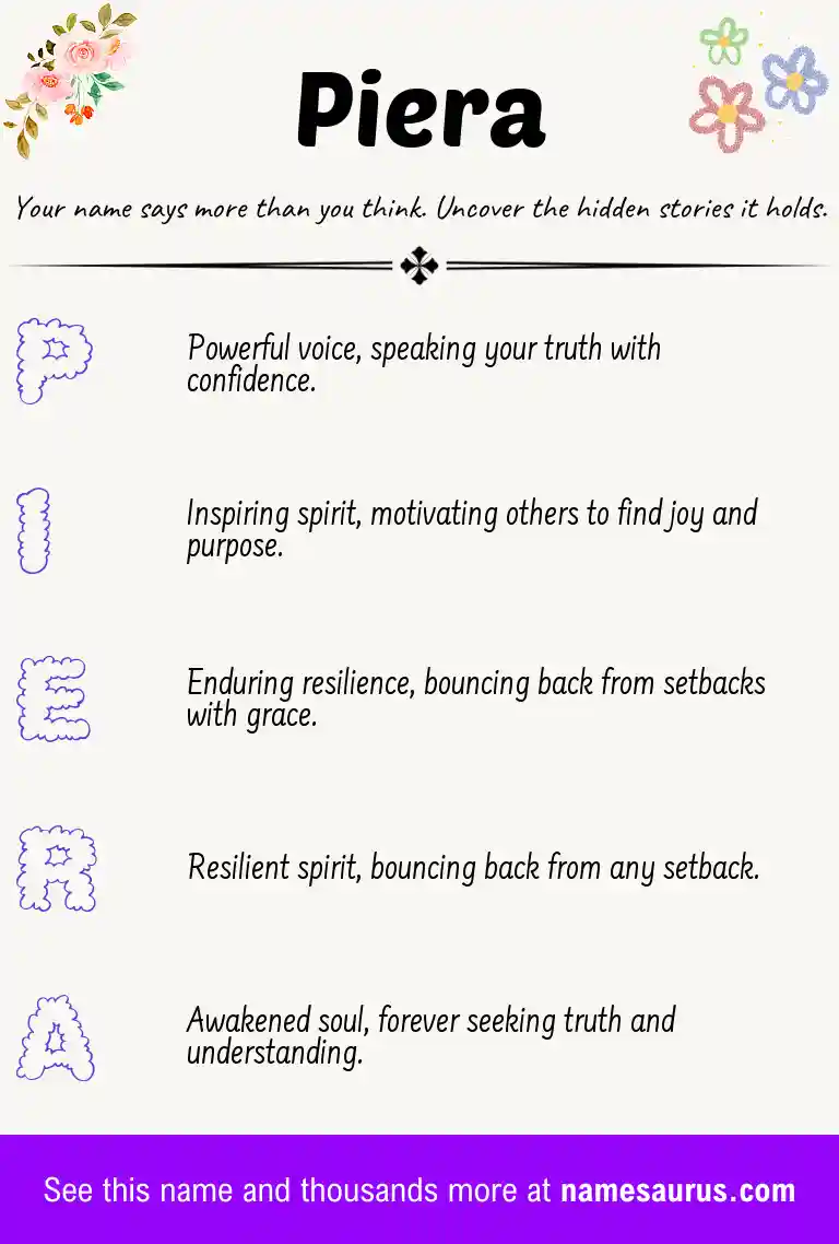 Acrostic poem about Piera.