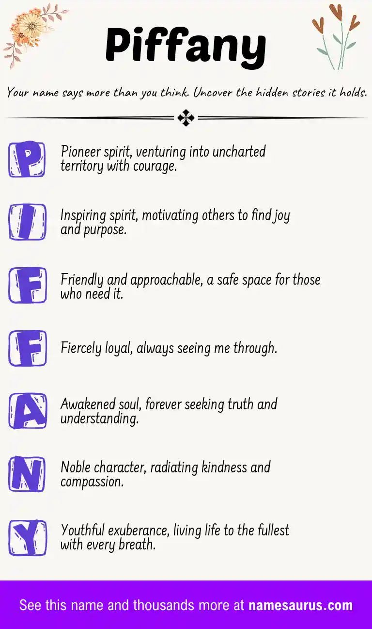 Acrostic poem about Piffany.
