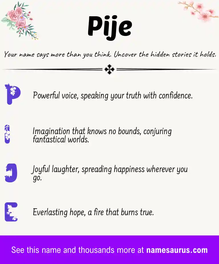 Acrostic poem about Pije.