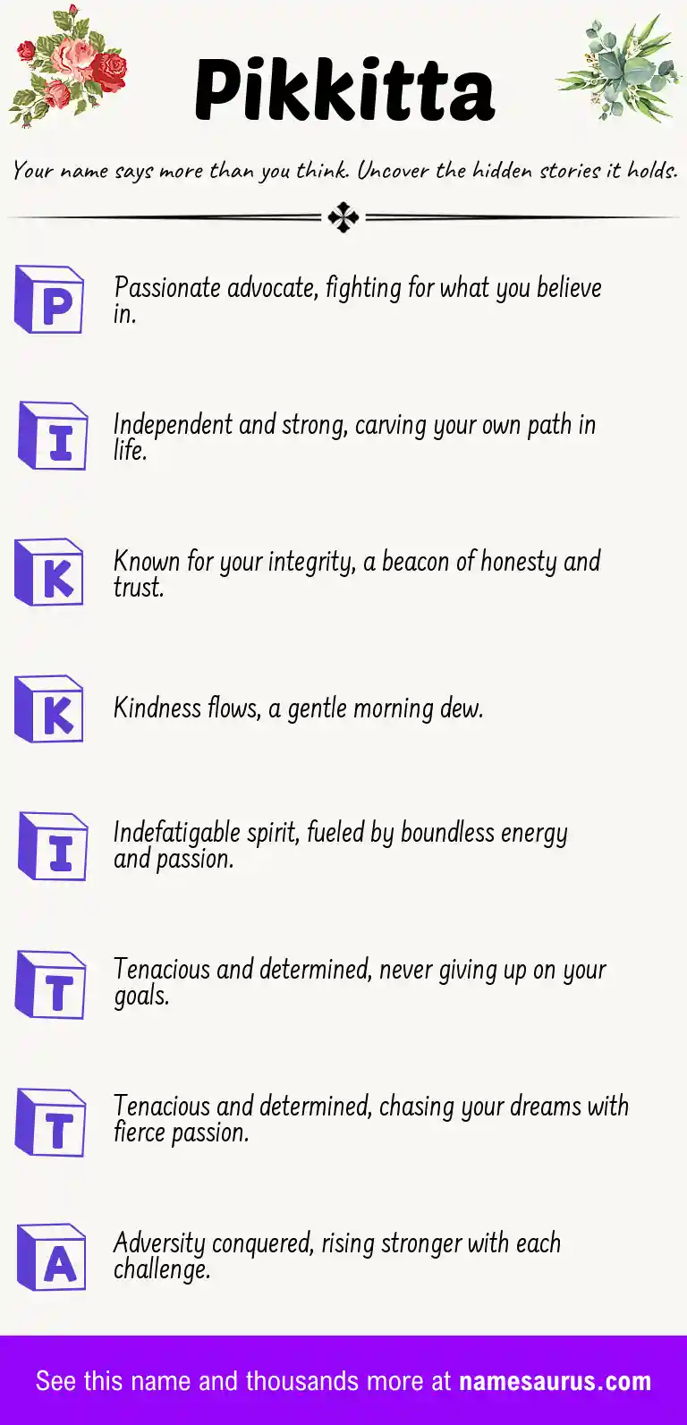 Acrostic poem about Pikkitta.