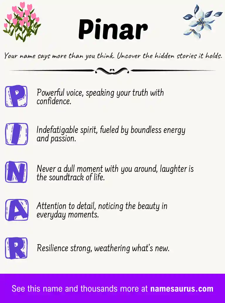 Acrostic poem about Pinar.