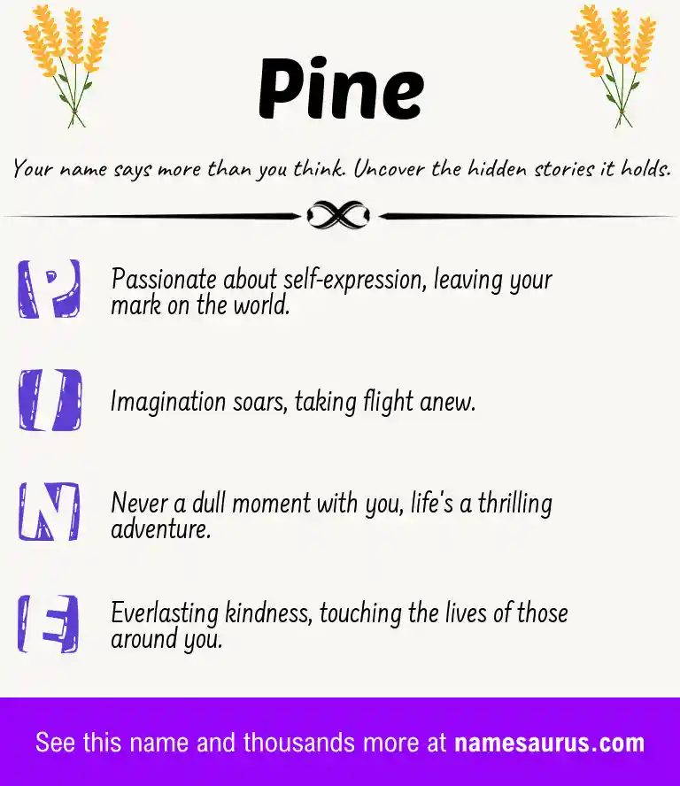 Acrostic poem about Pine.