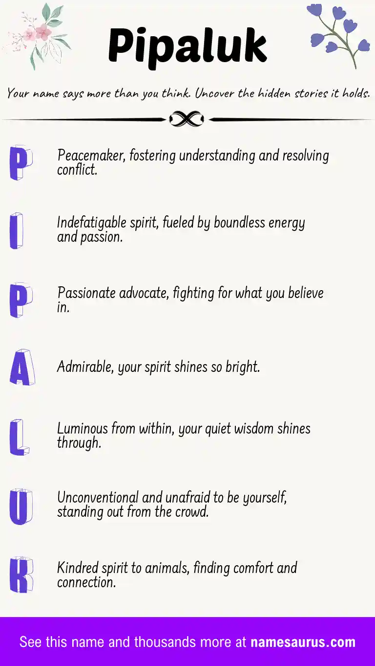 Acrostic poem about Pipaluk.