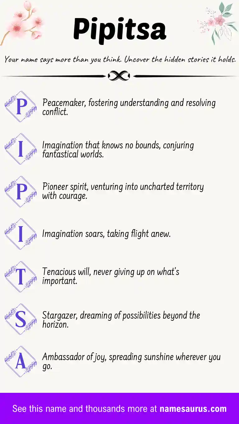 Acrostic poem about Pipitsa.