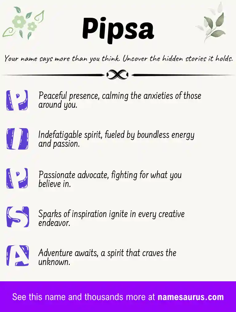Acrostic poem about Pipsa.