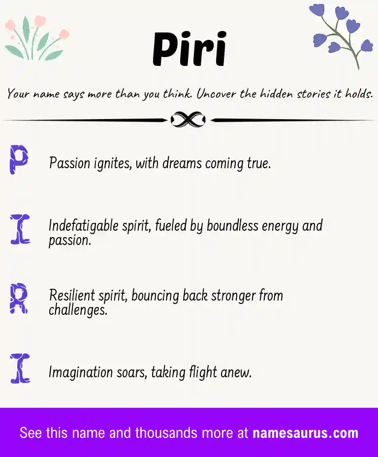 Acrostic poem about Piri.