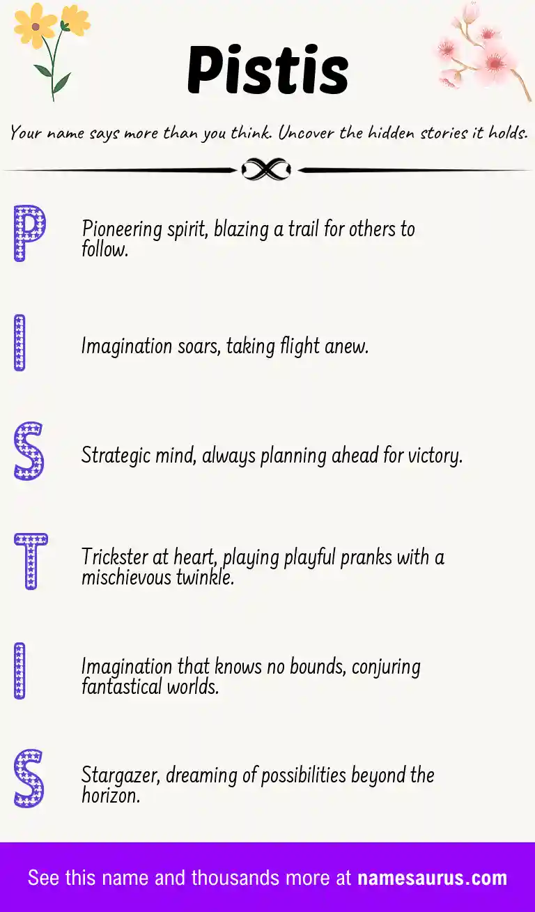 Acrostic poem about Pistis.