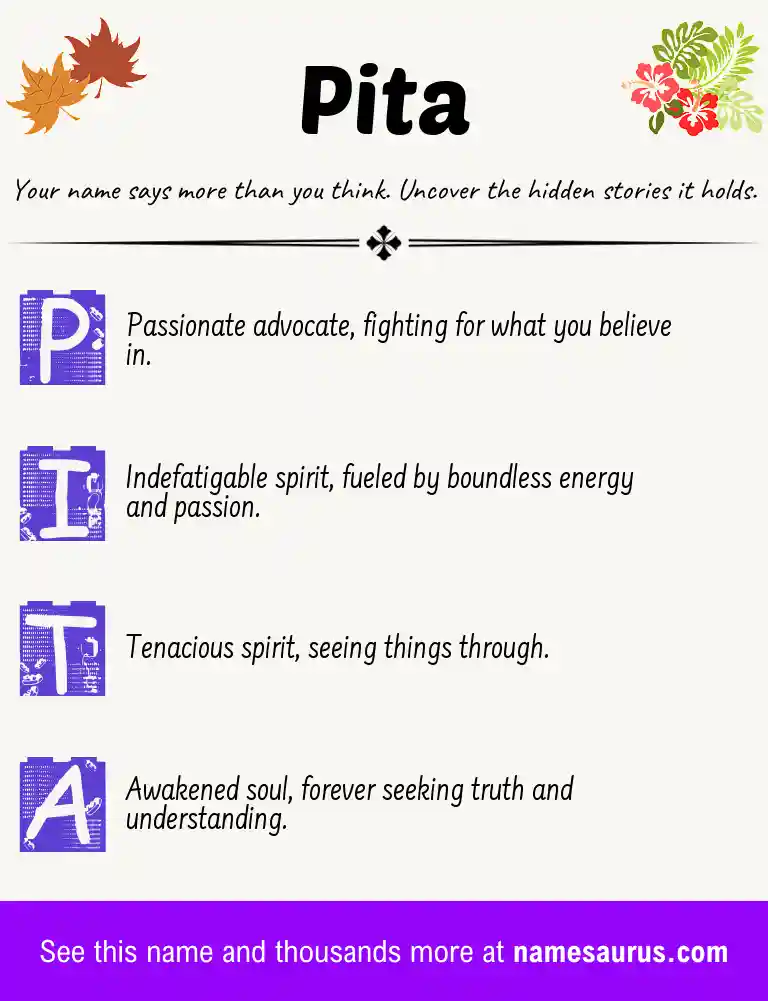 Acrostic poem about Pita.