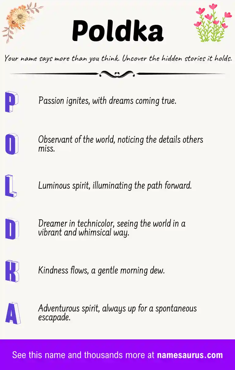 Acrostic poem about Poldka.