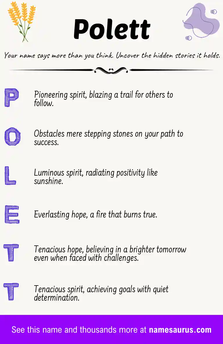 Acrostic poem about Polett.