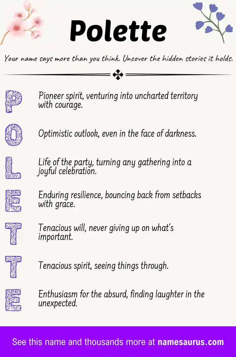 Acrostic poem about Polette.