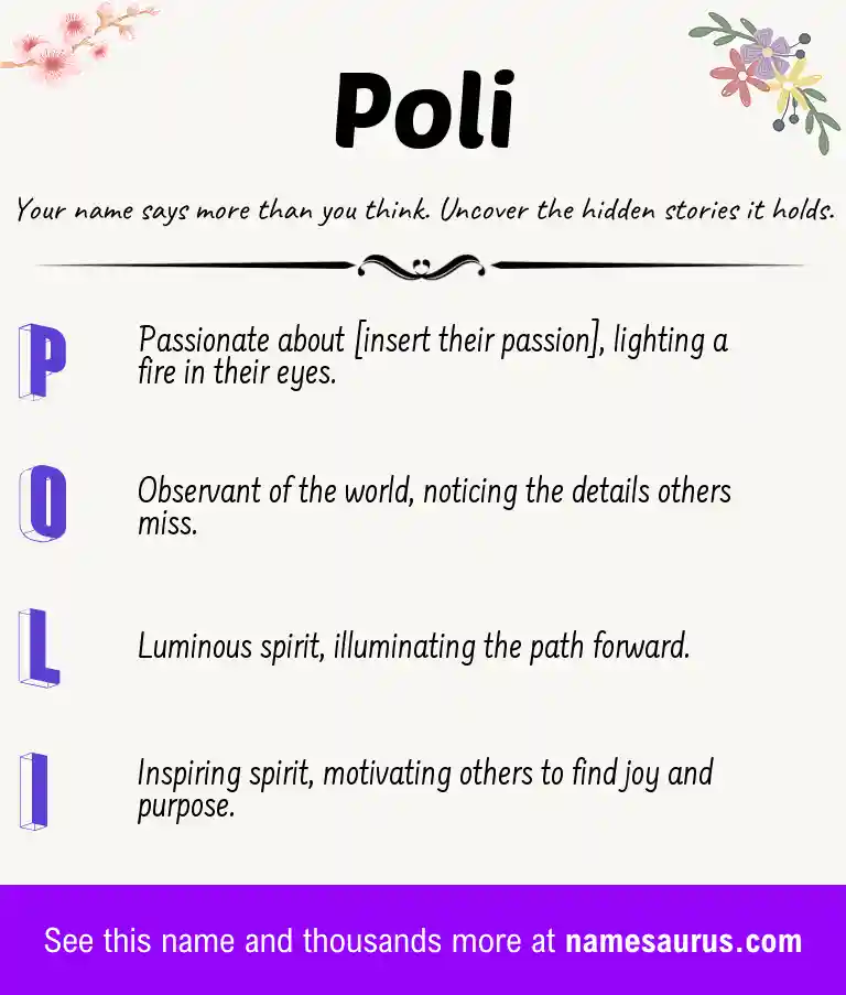 Acrostic poem about Poli.