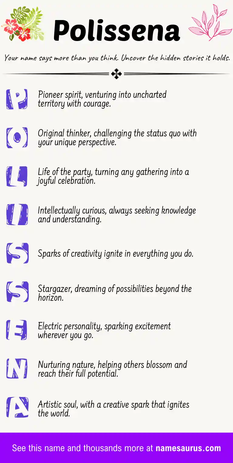 Acrostic poem about Polissena.
