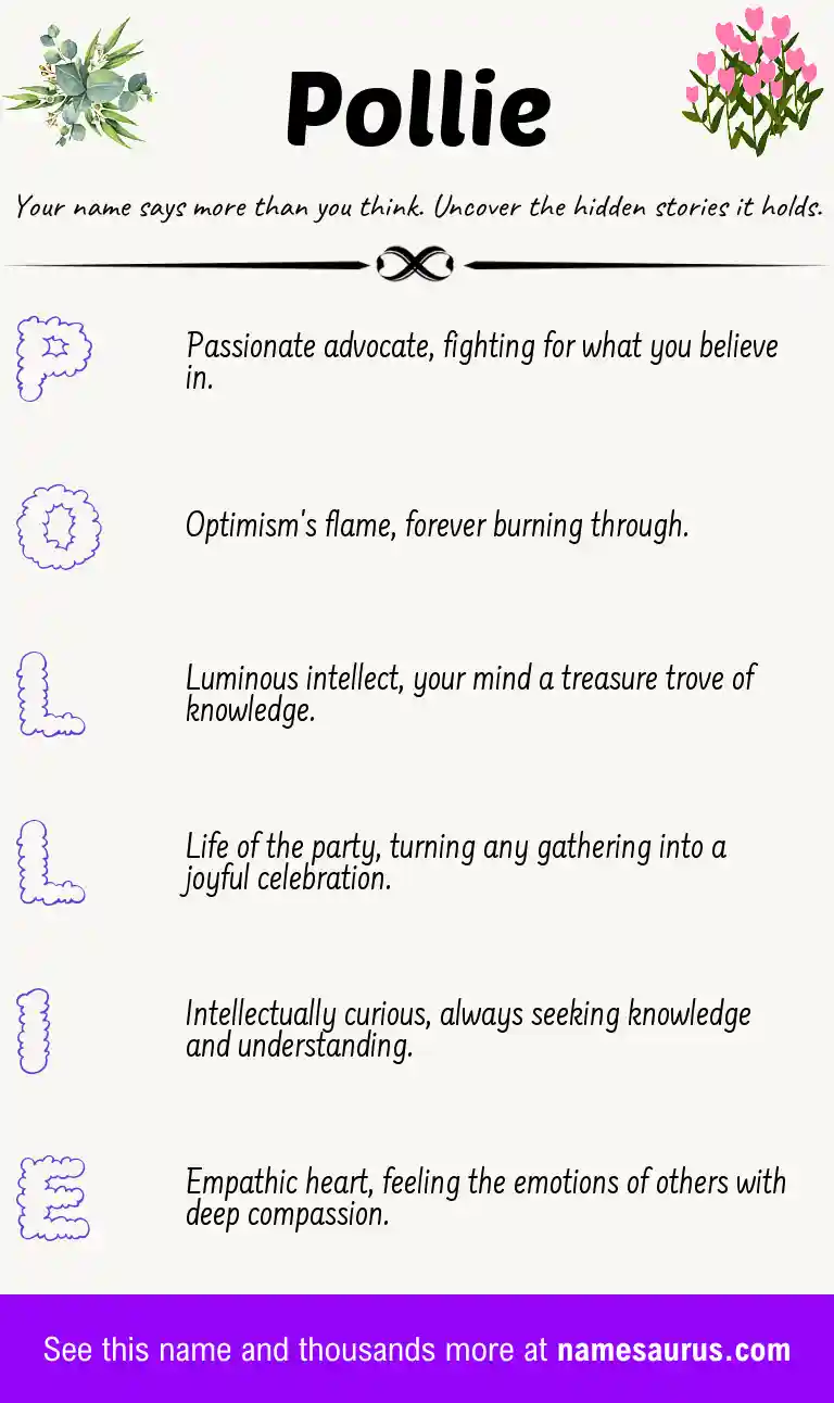 Acrostic poem about Pollie.