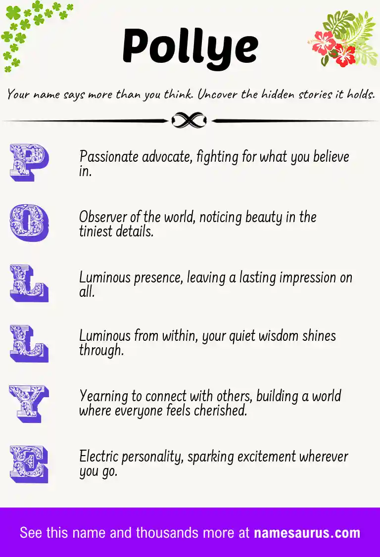 Acrostic poem about Pollye.