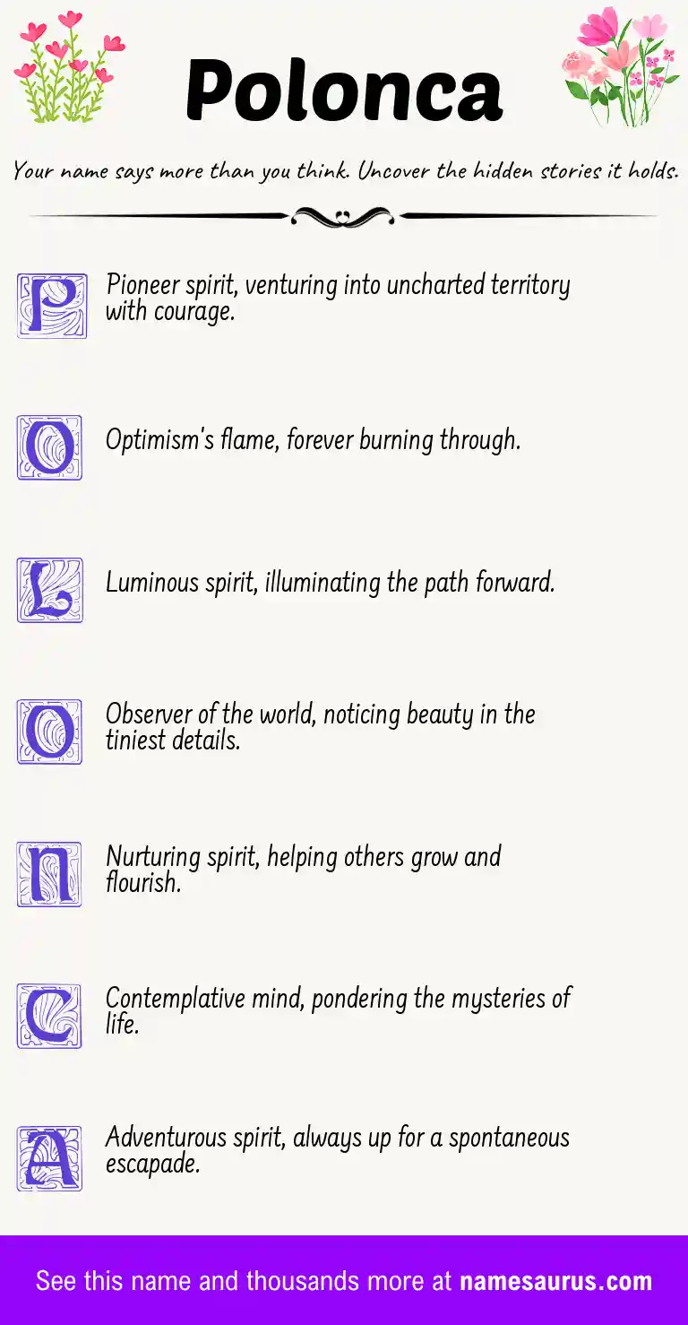 Acrostic poem about Polonca.