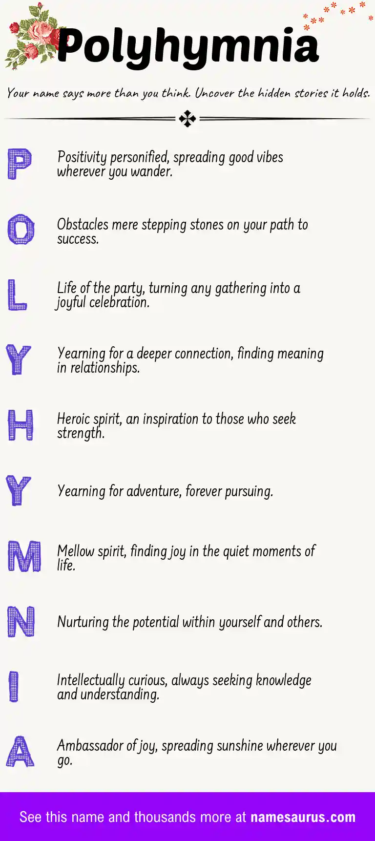 Acrostic poem about Polyhymnia.